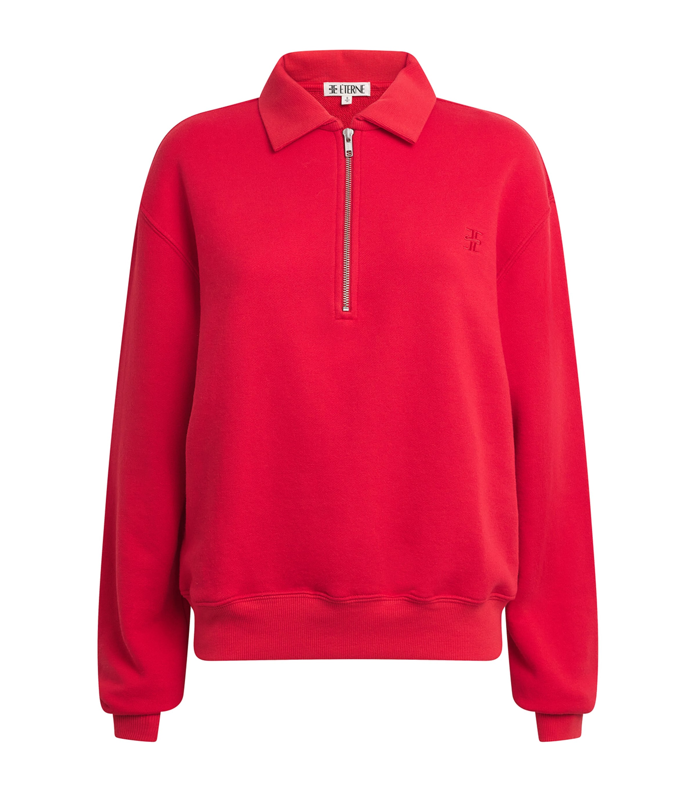 Éterne French Terry Polo Sweatshirt In Red