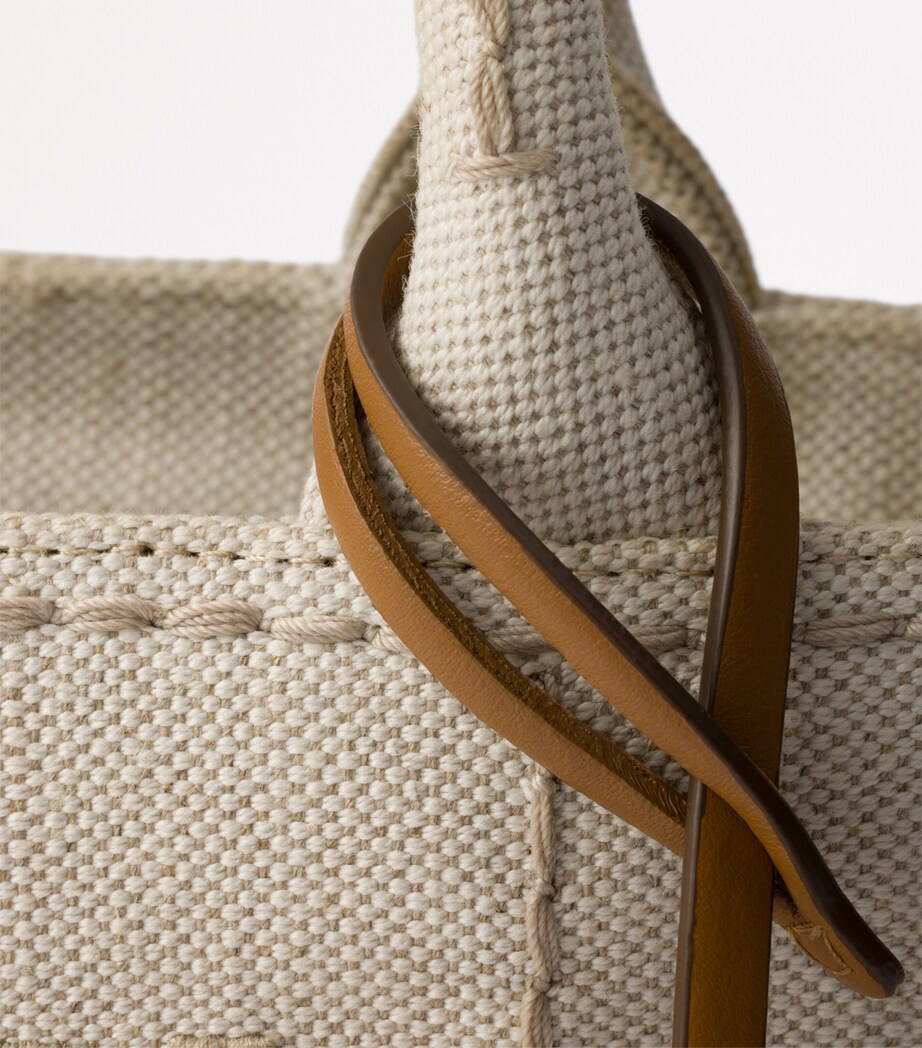 Prada Mini Cotton-Linen Top-Handle Bag Image 6