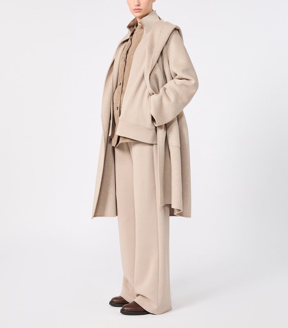 Max Mara Womens Wool-Cashmere Wrap Coat Beige Image 2