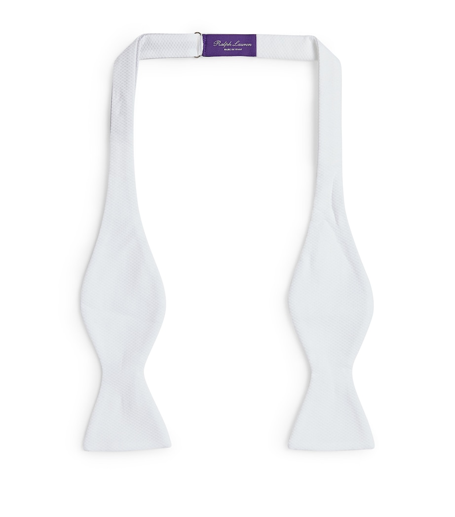 Cotton Piqué Bow Tie WHITE Image 1