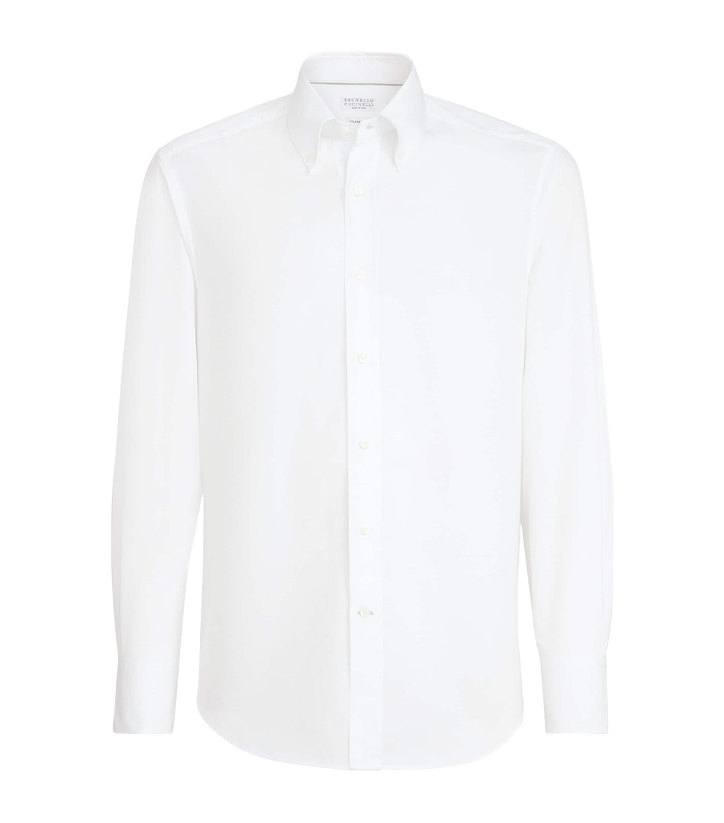 Brunello Cucinelli White Cotton Slim Shirt | Harrods US