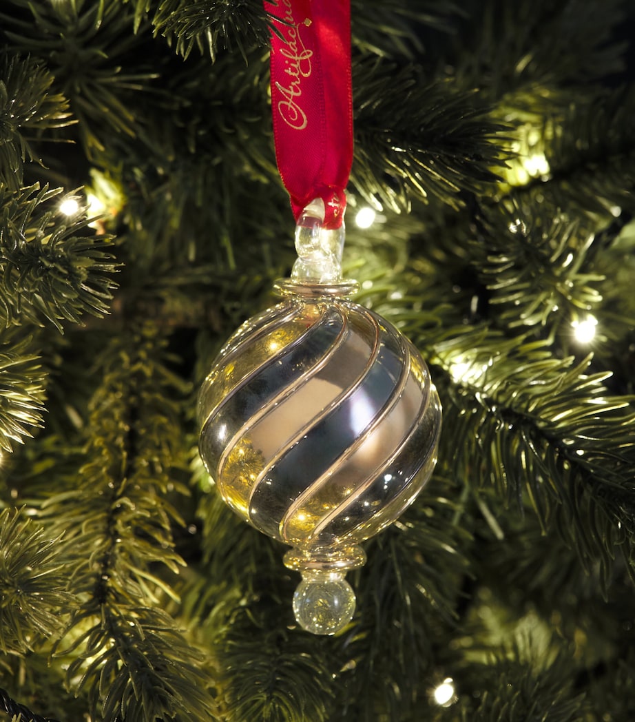 Artifactually Glass Candy Stripe Bauble Blue Image 3