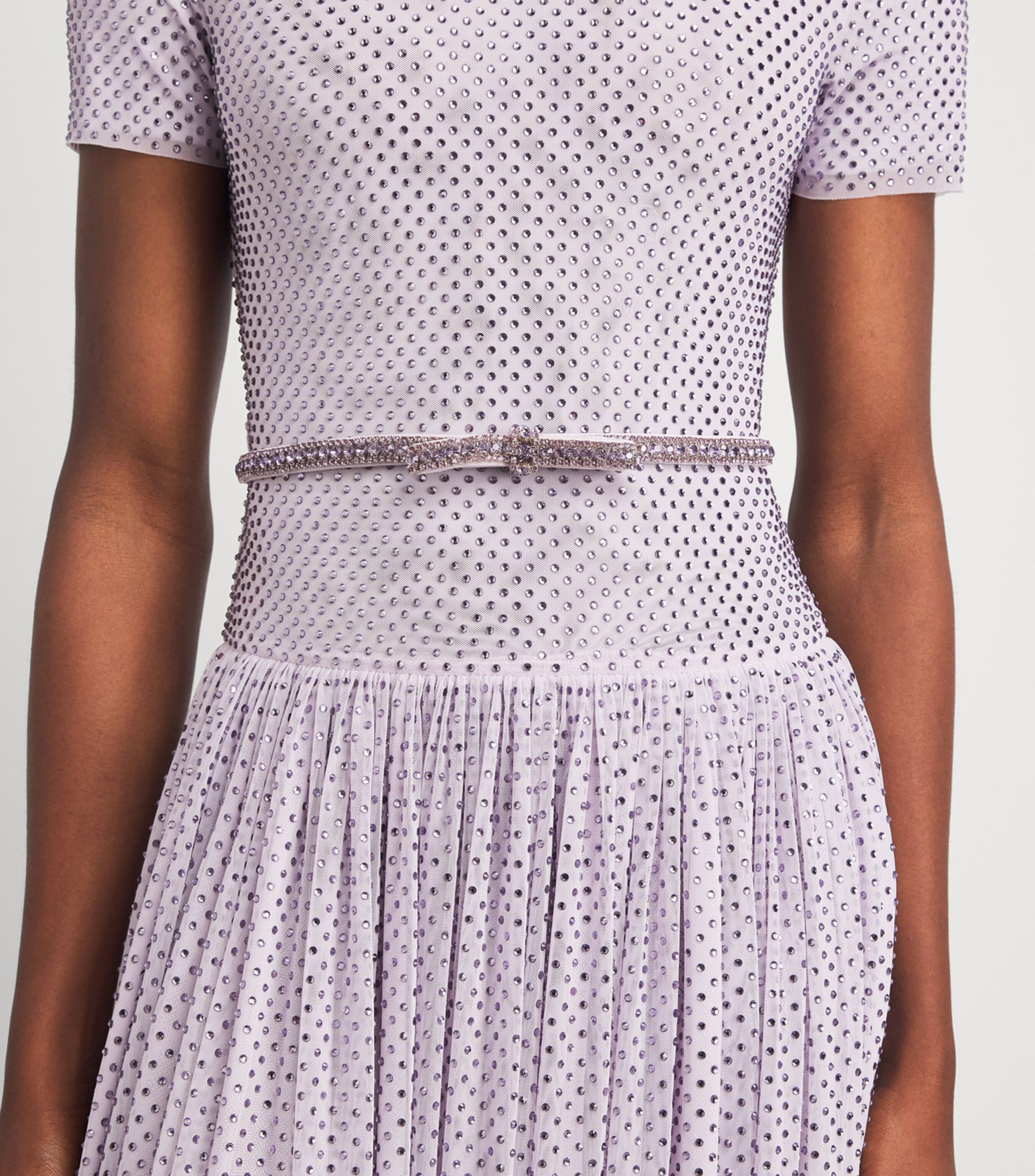 Self-Portrait Womens Embellished Midi Dress Lilac Image 3