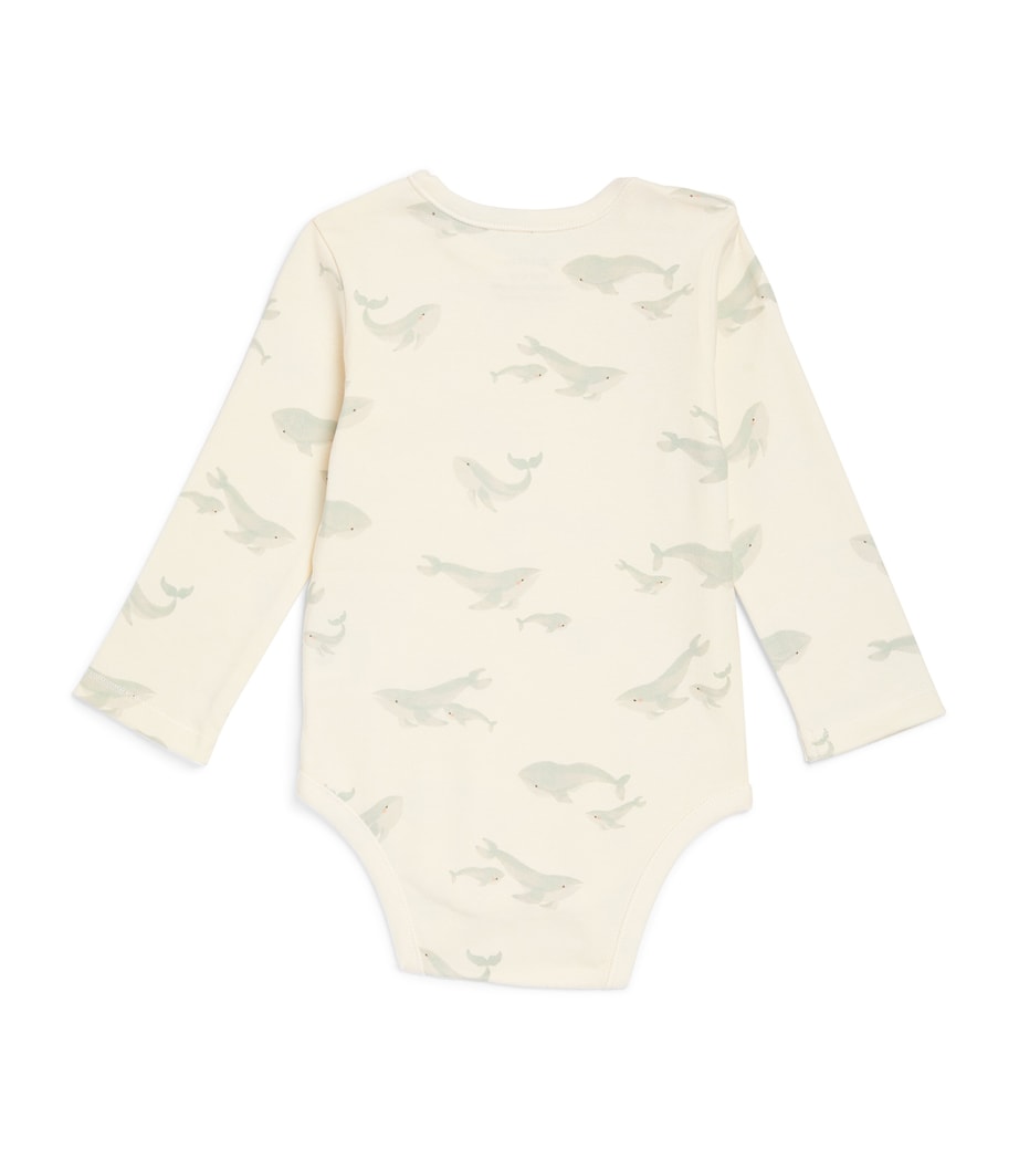 Cotton Whale Print Bodysuit (0-18 Months) FOLLOW ME WHALE Image 2