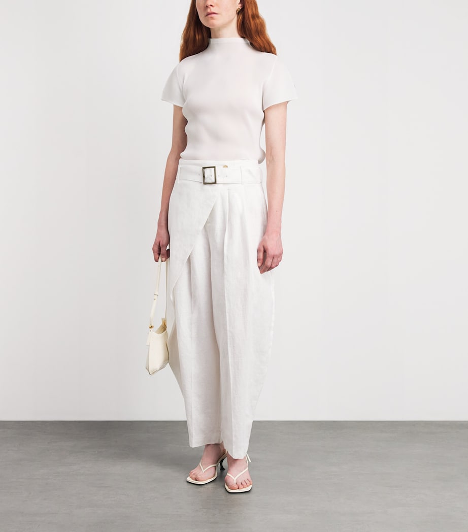 Pleats Please Issey Miyake Womens High-Neck Mist Basics T-Shirt Image 2