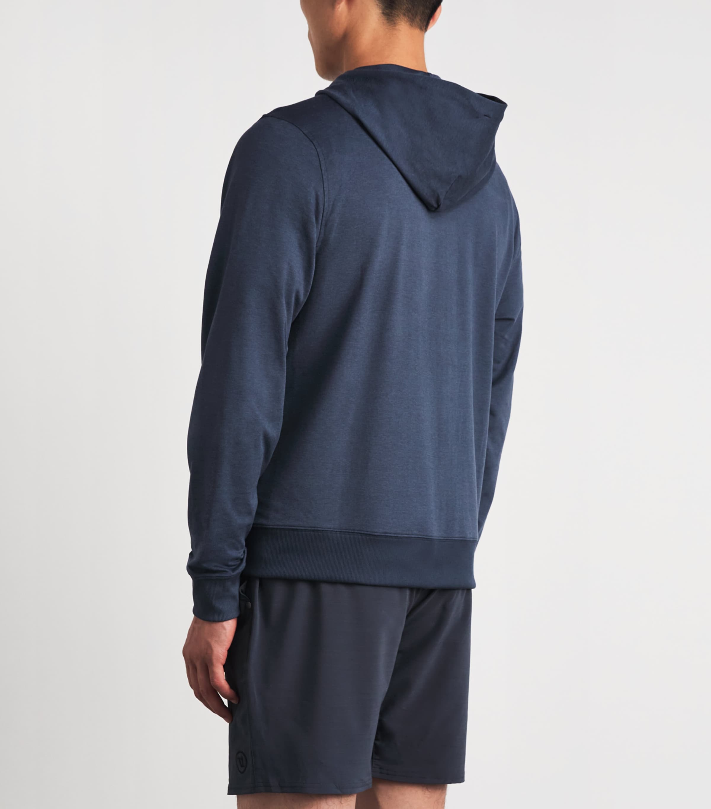 VUORI Mens Zip-Up Ponto Hoodie Haz Azure Heath Image 5
