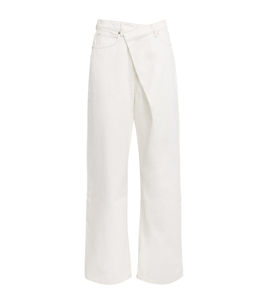 FRAME Crossover Wide-Leg Jeans Au Natural Clean Image 1