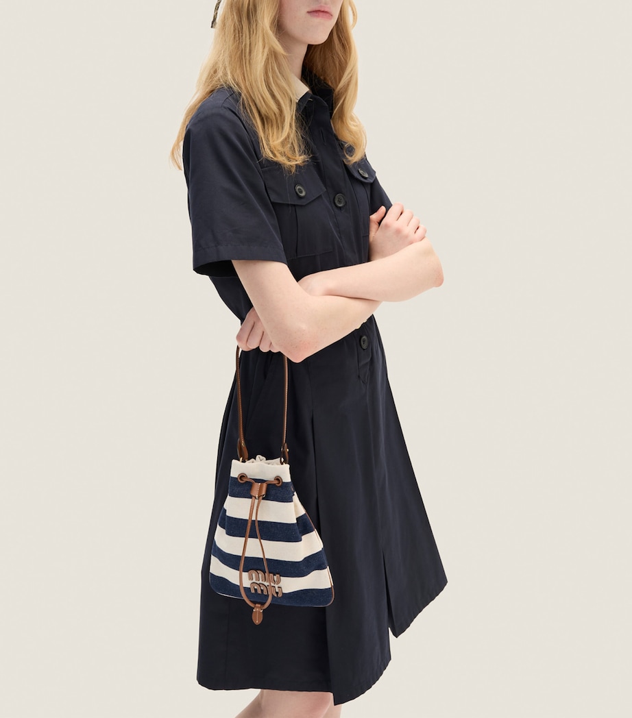Canvas Stripe Top-Handle Bag F067K Image 3