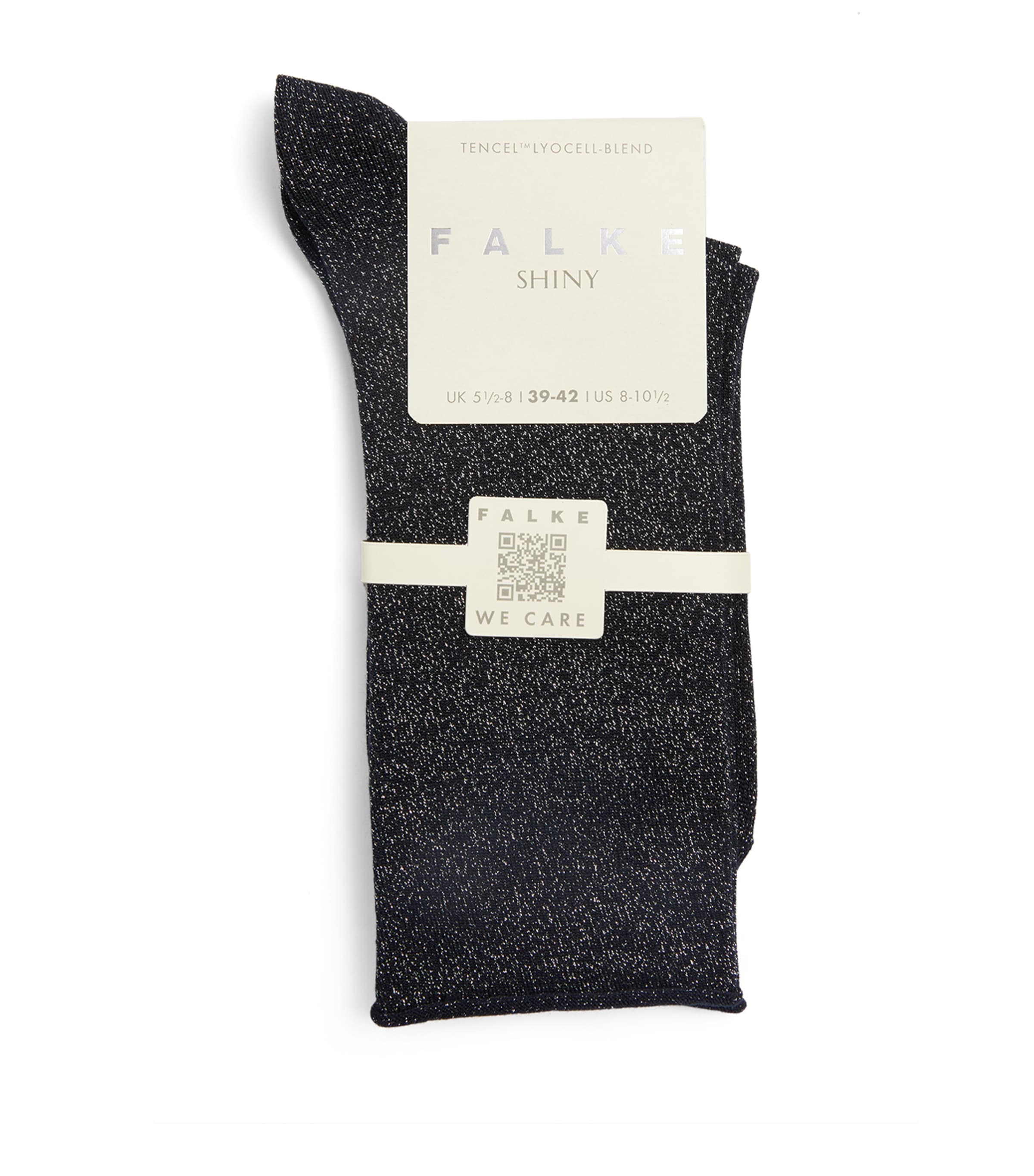 Falke Womens Shiny Socks Dark Navy Image 1