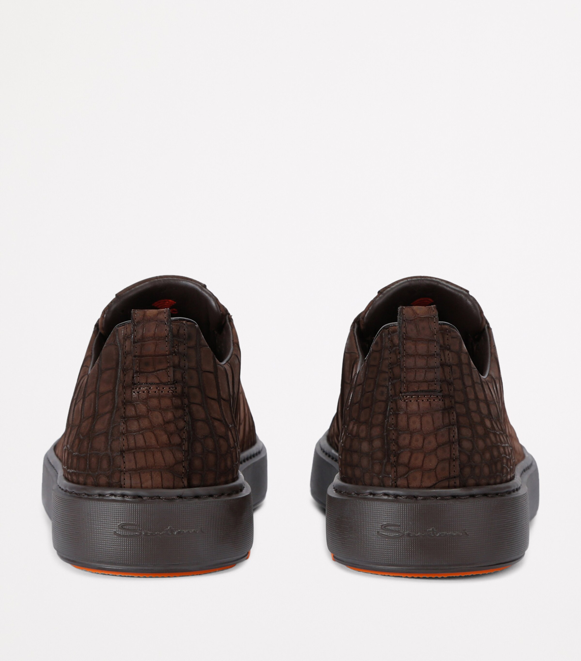 Crocodile Leather Clean Icon Sneakers DARK BROWN Image 2