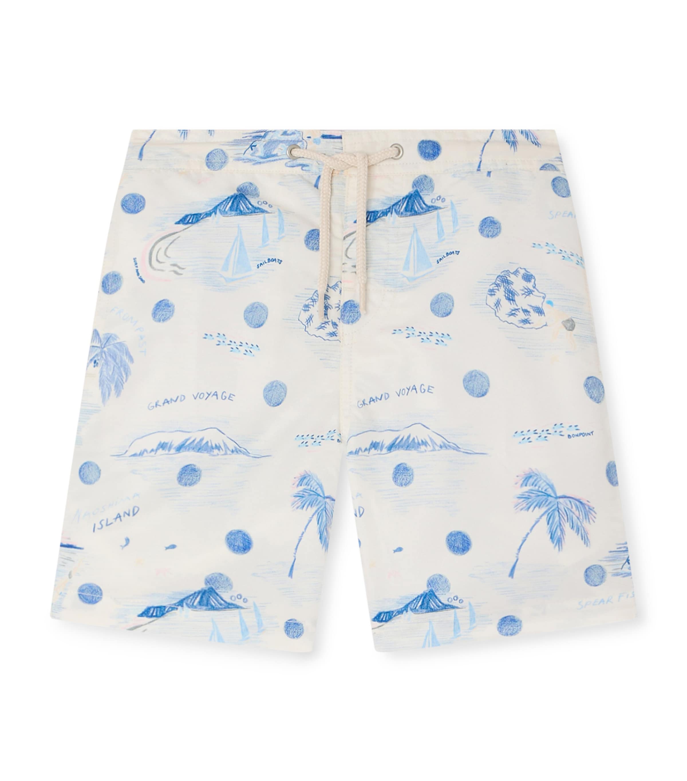 Bonpoint Printed Swim Shorts (10-14 Years) Imp Bleu Image 1