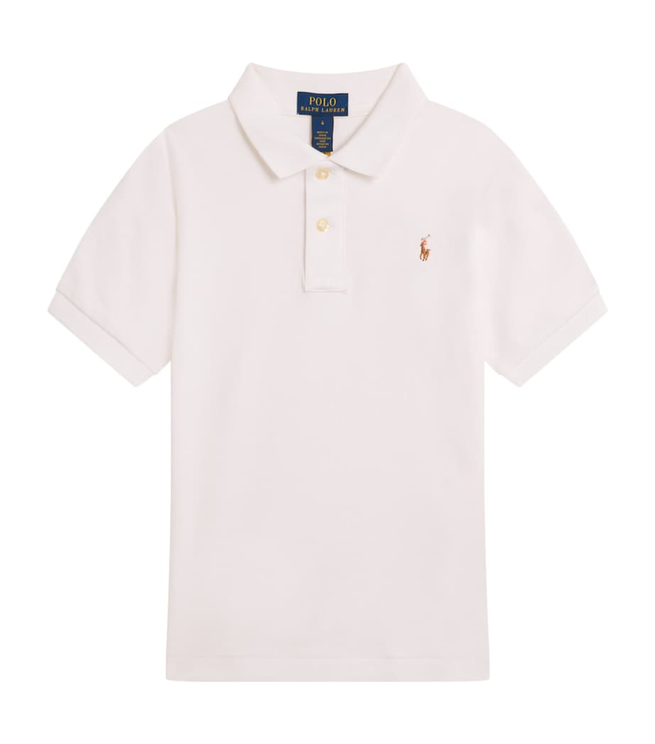 Cotton Polo Pony Polo Shirt (2-7 Years) WHITE Image 1