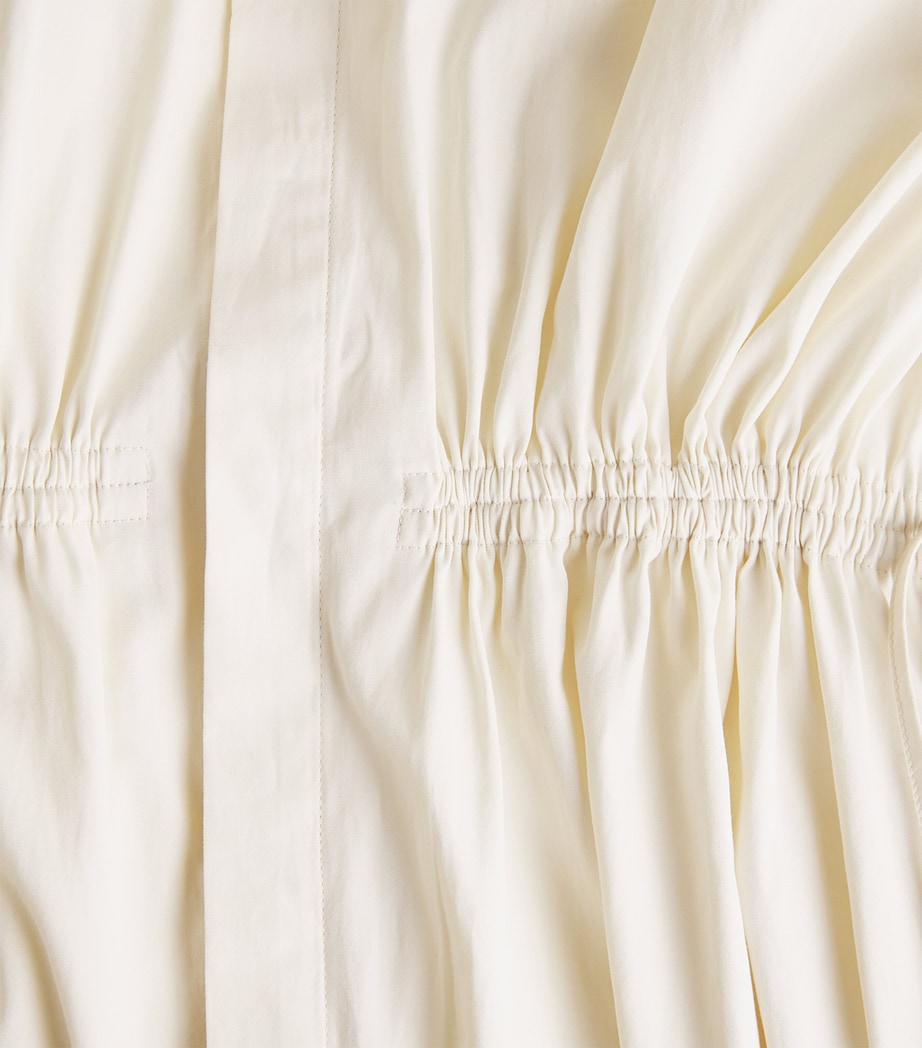 Cotton Cinched Maxi Shirt Dress AUTHENTIC CREAM Image 5