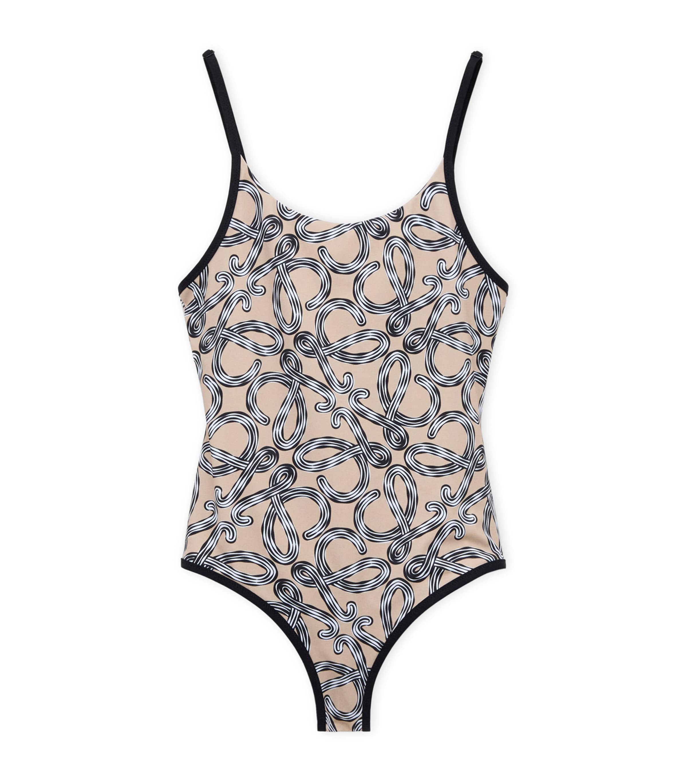 LOEWE Womens x Paula's Ibiza Anagram Swimsuit Beige/black Image 1