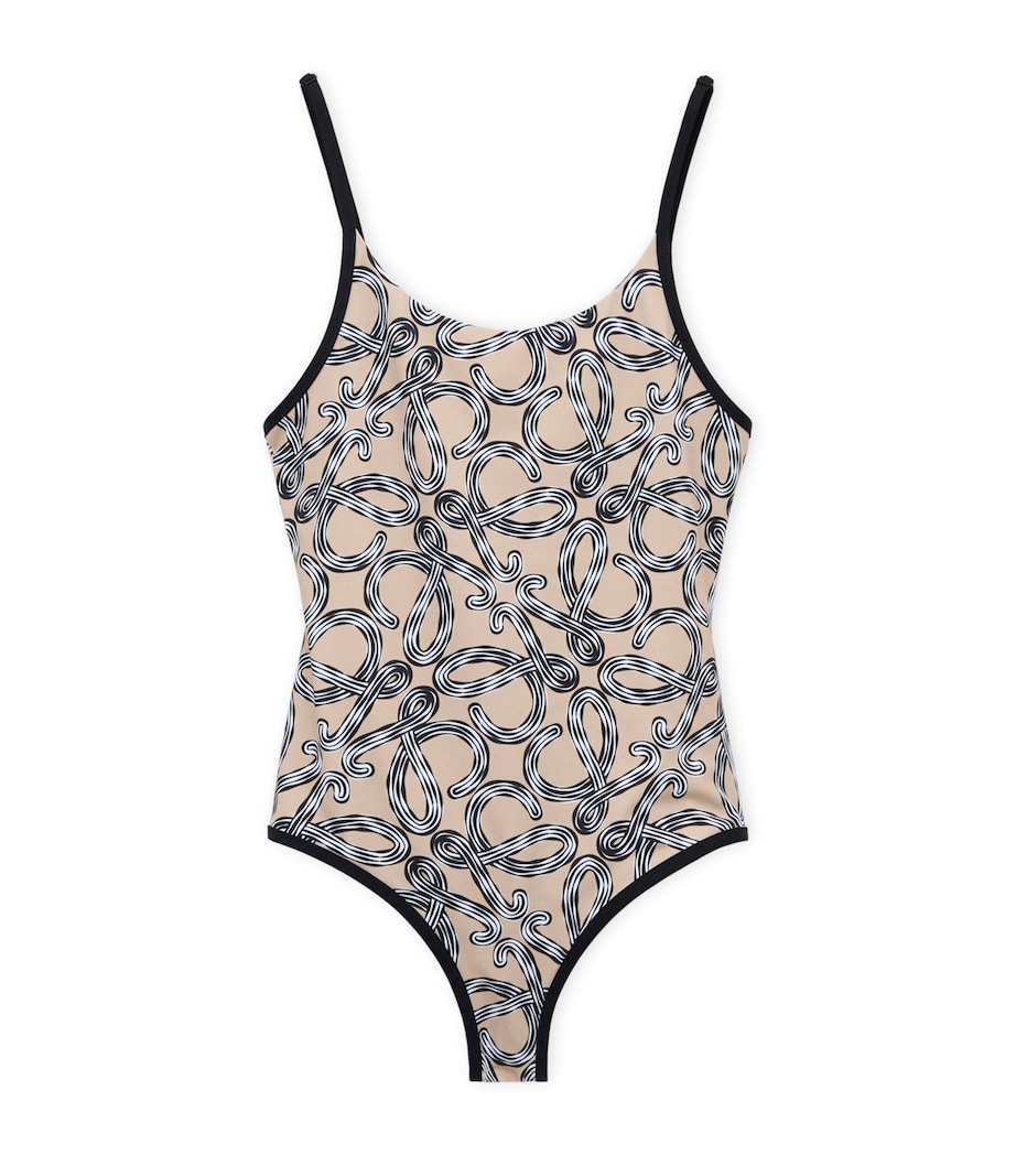 LOEWE Womens x Paula's Ibiza Anagram Swimsuit Beige/black Image 1