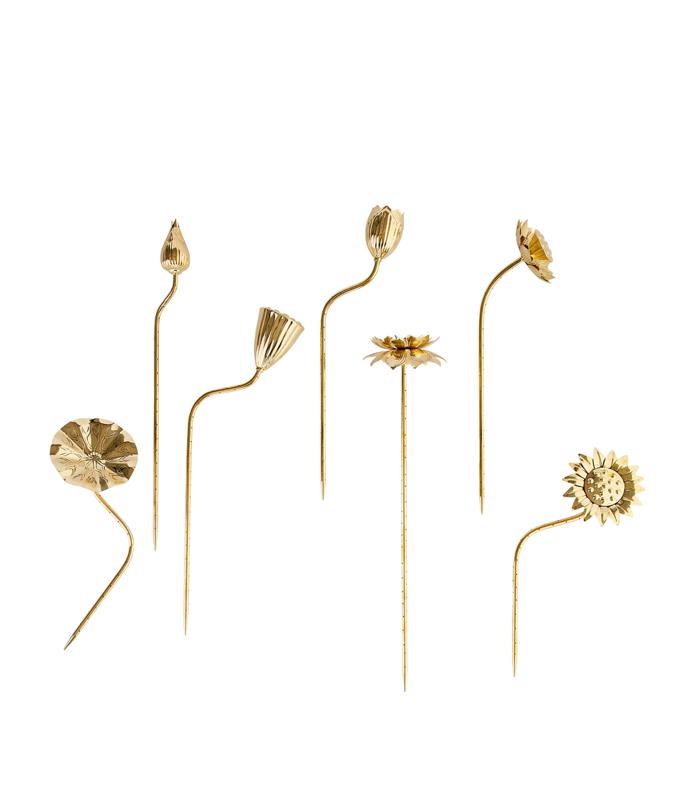 Brass 7-Piece Flower Bouquet GOLD Image 3