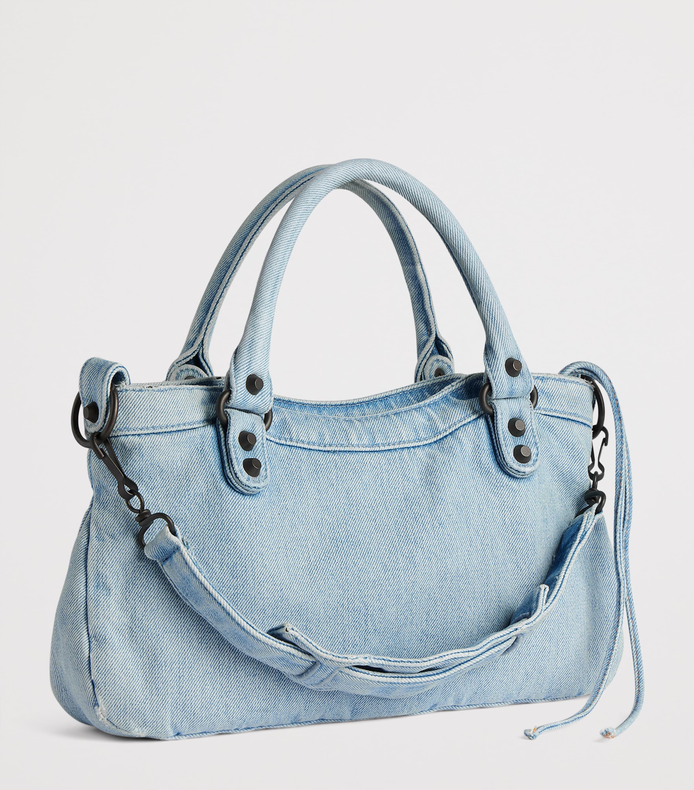 Balenciaga Denim Le City First Top-Handle Bag Image 4
