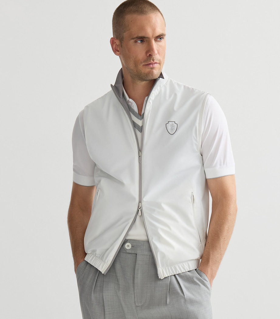 Brunello Cucinelli Mens Water-Resistant Crest Reversible Gilet Image 4