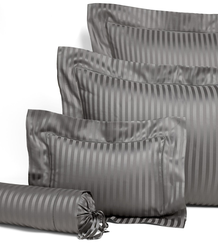 Raso Rigato Pillowcase (30cm x 40cm) CHARCOAL Image 2