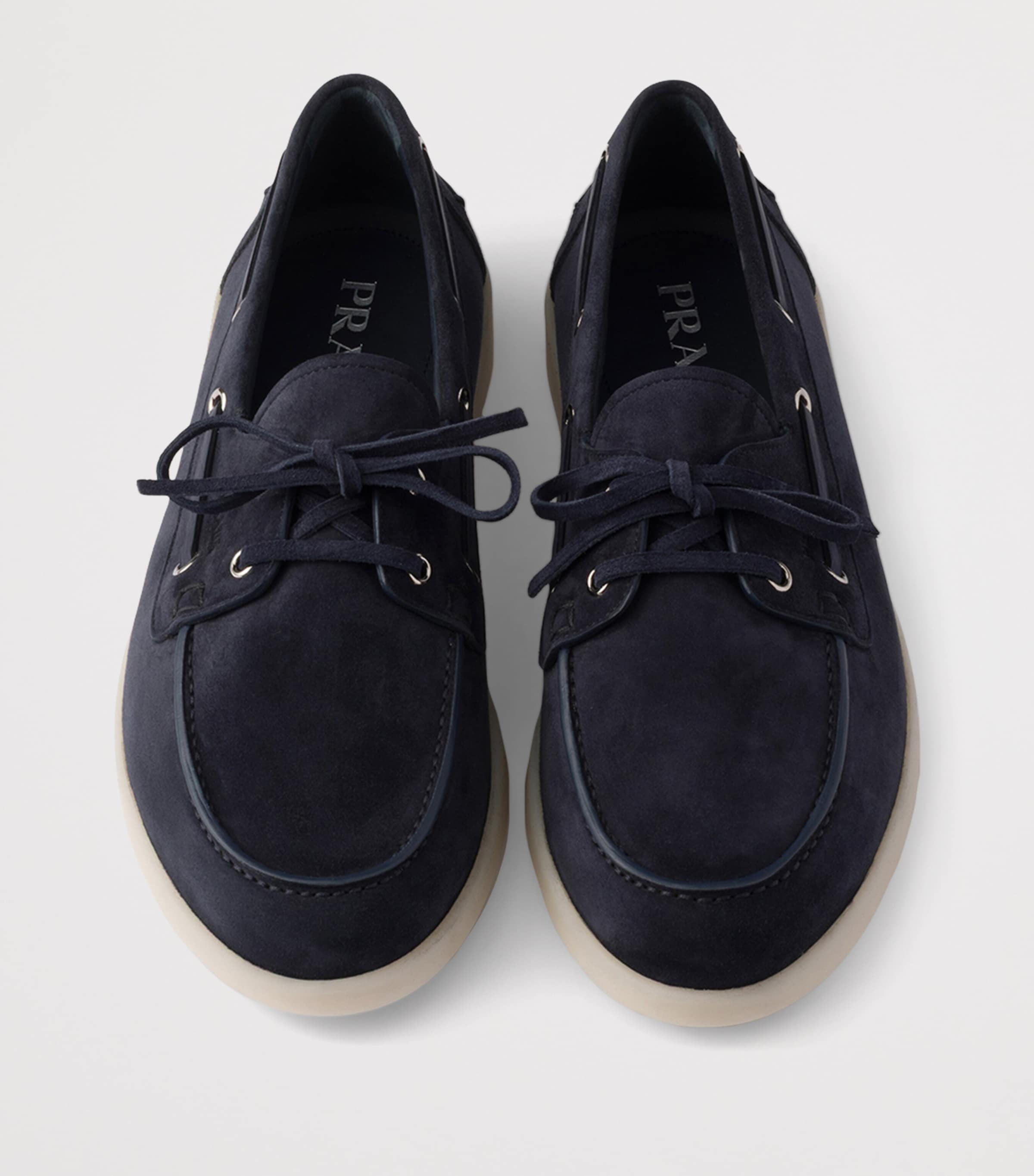 Prada Suede Boat Shoes Image 6