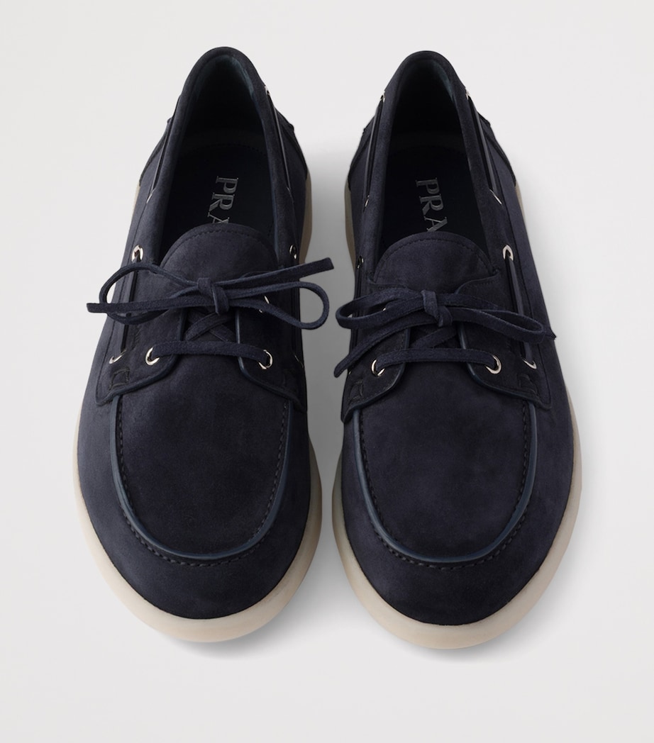Prada Suede Boat Shoes Image 6