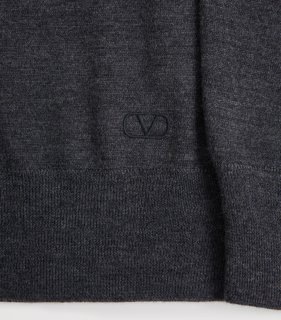 Valentino Mens Virgin Wool VLogo Signature Polo Shirt Image 6