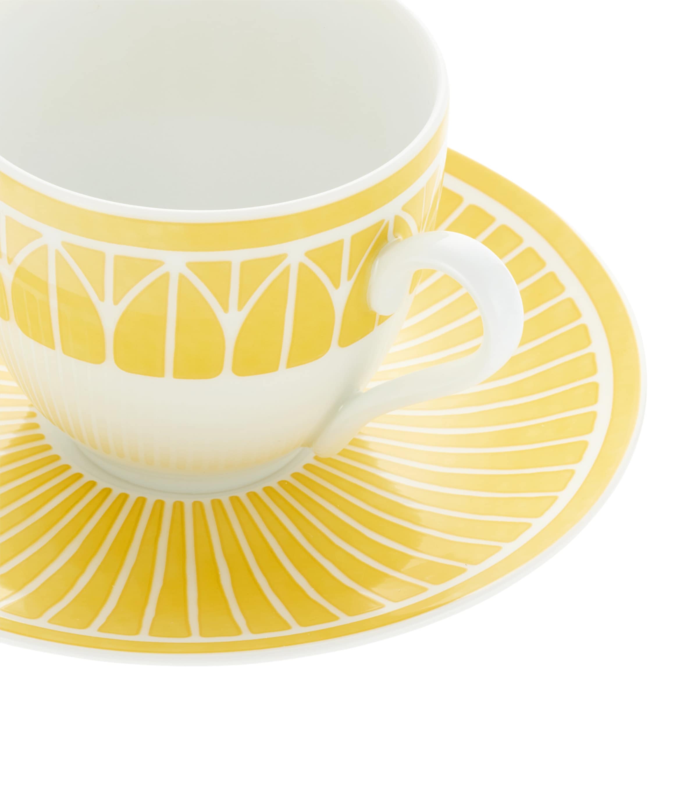Christofle Porcelain Malmaison Riviera Espresso Cup and Saucer White/yellow Image 3