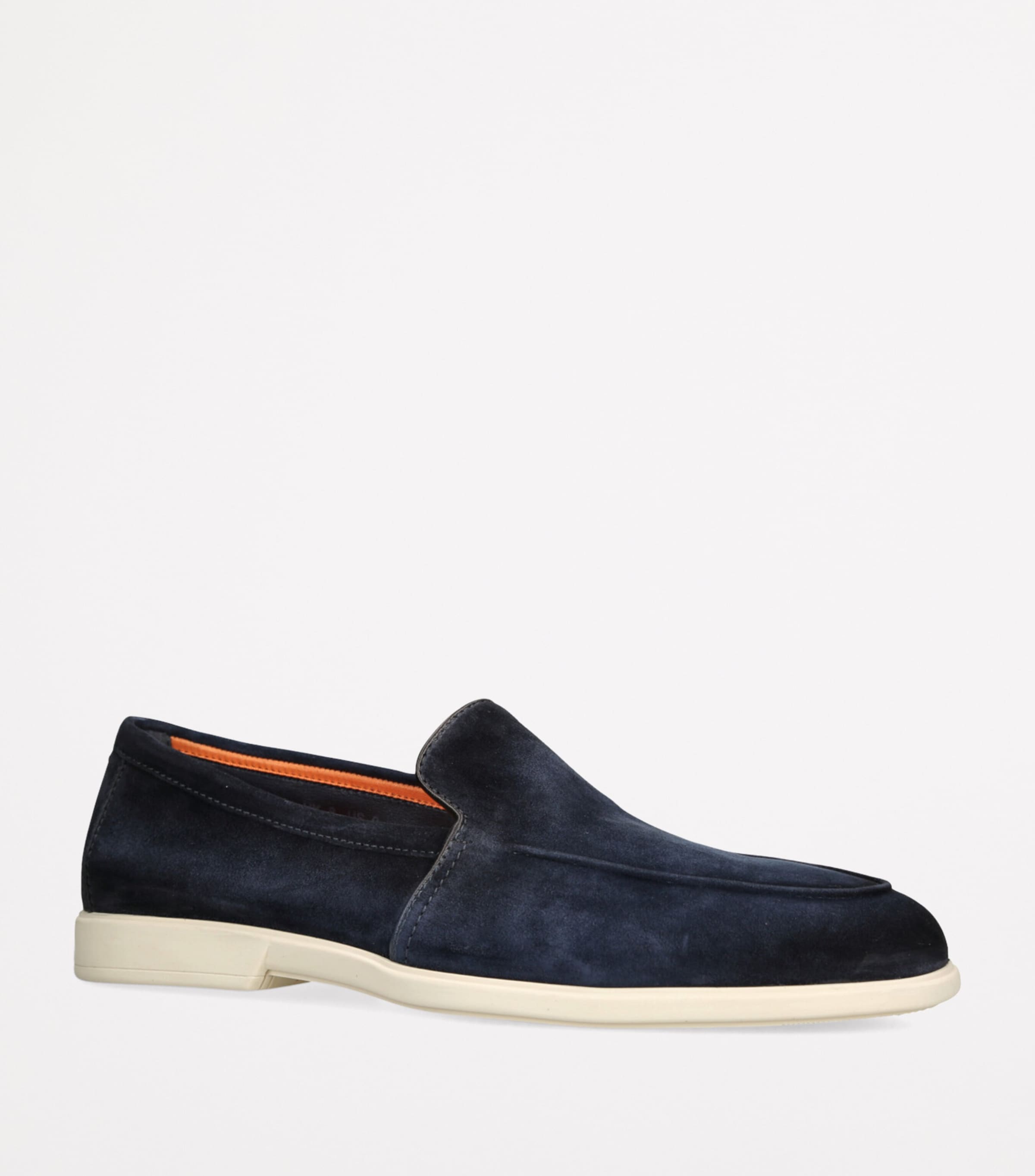 Santoni Suede Malibu Loafers Navy Image 3