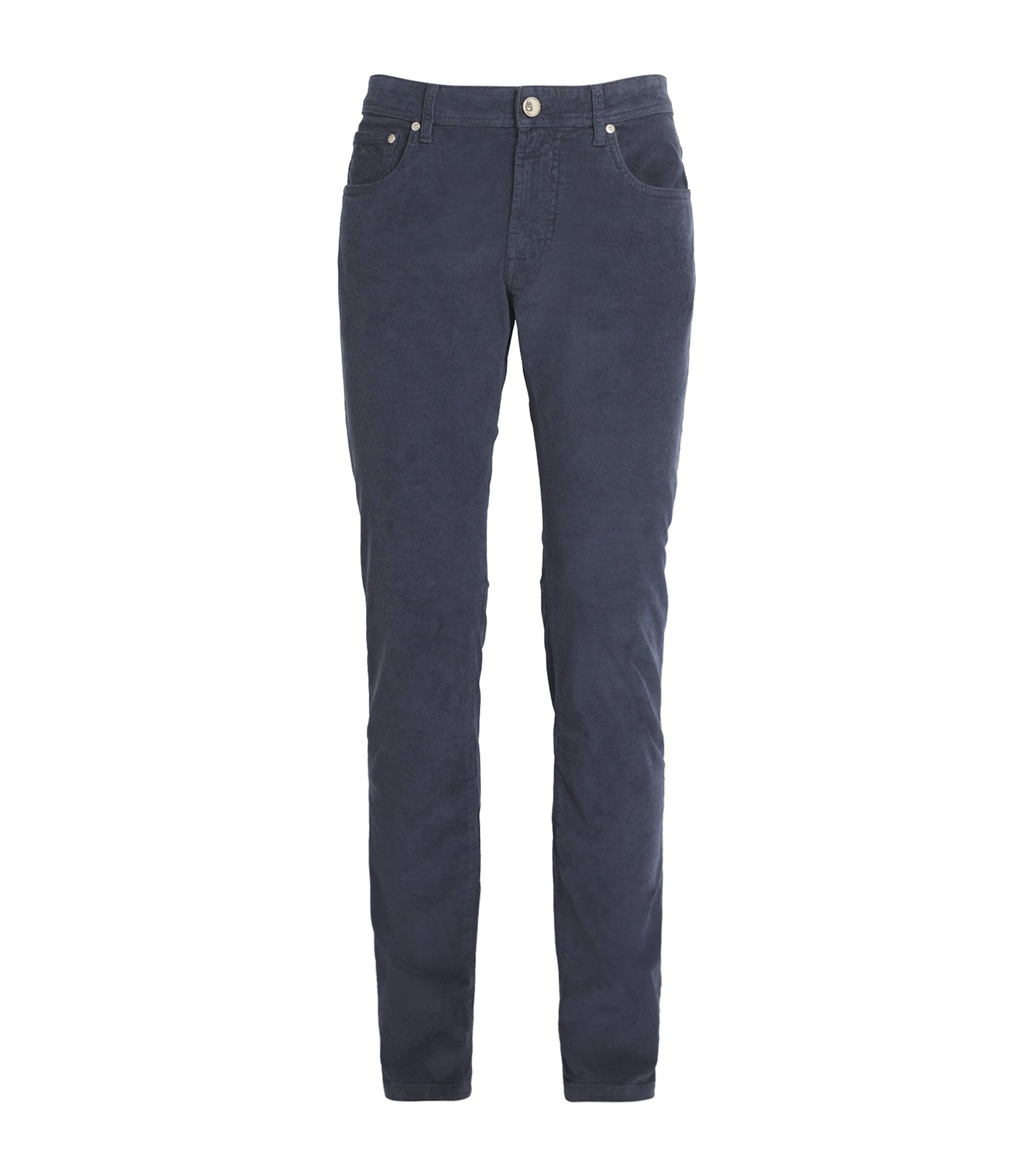 Corneliani Corduroy Straight Trousers In Blue