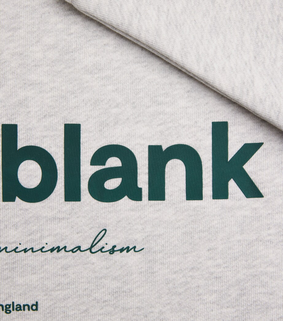 about:blank Mens Cotton Logo Hoodie Grey Marl/sage Image 6