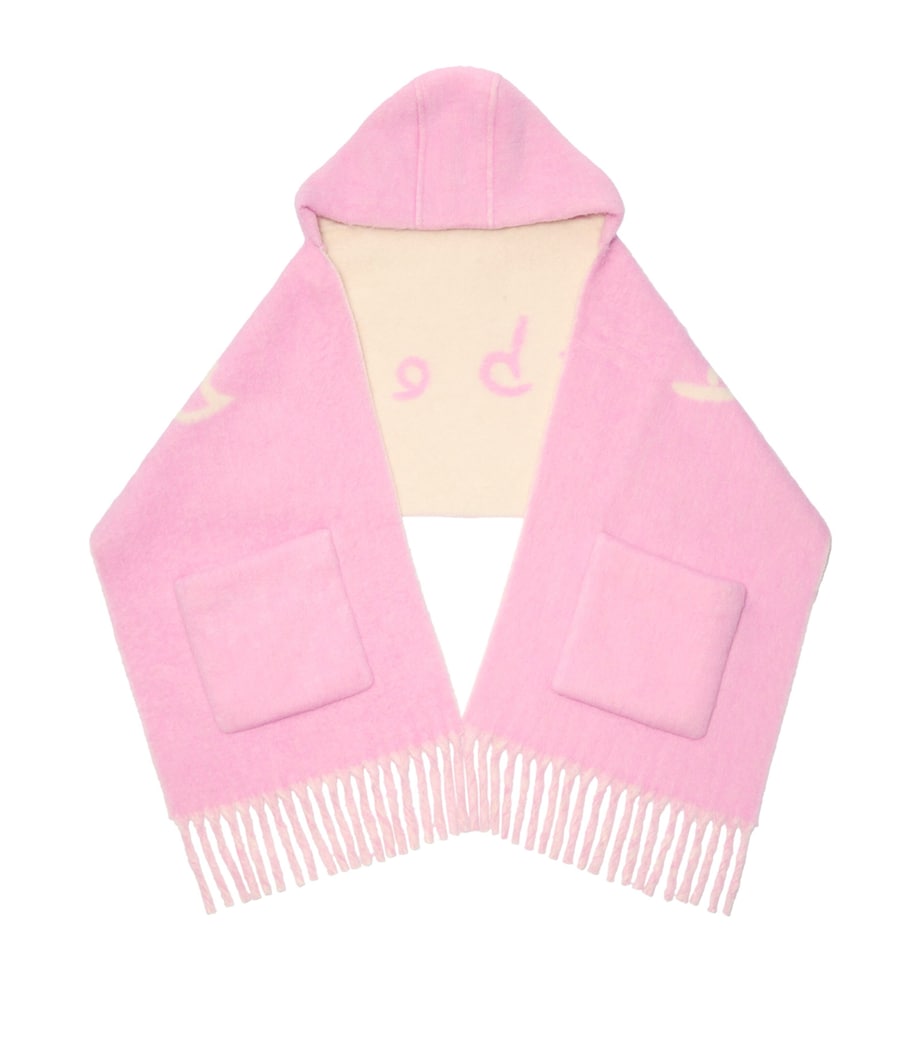 Burberry Wool-Blend Logo Hooded Scarf Sugar Pink Image 1