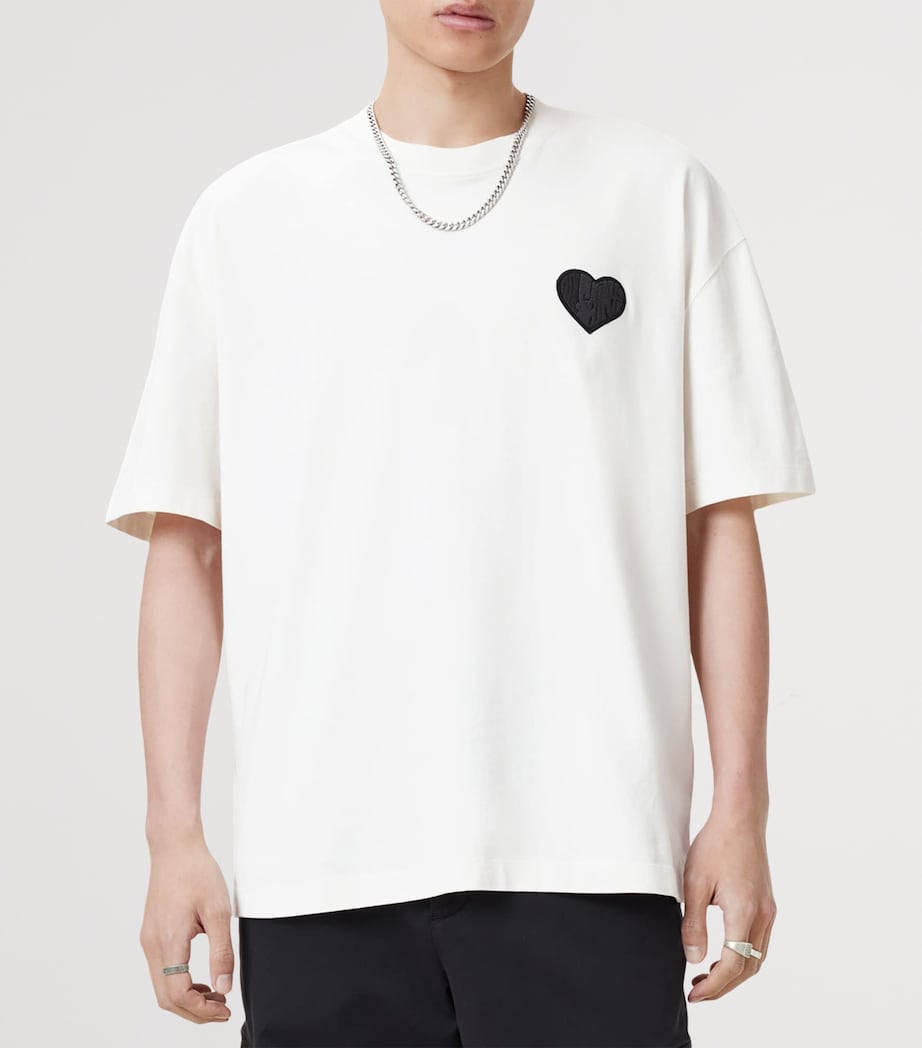 AllSaints Mens Organic Cotton Lover T-Shirt Ashen White Image 3
