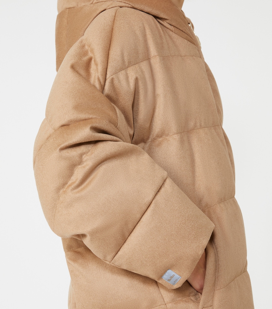 Down Camel Wool Reversible Quilted Coat CAMEL Image 7