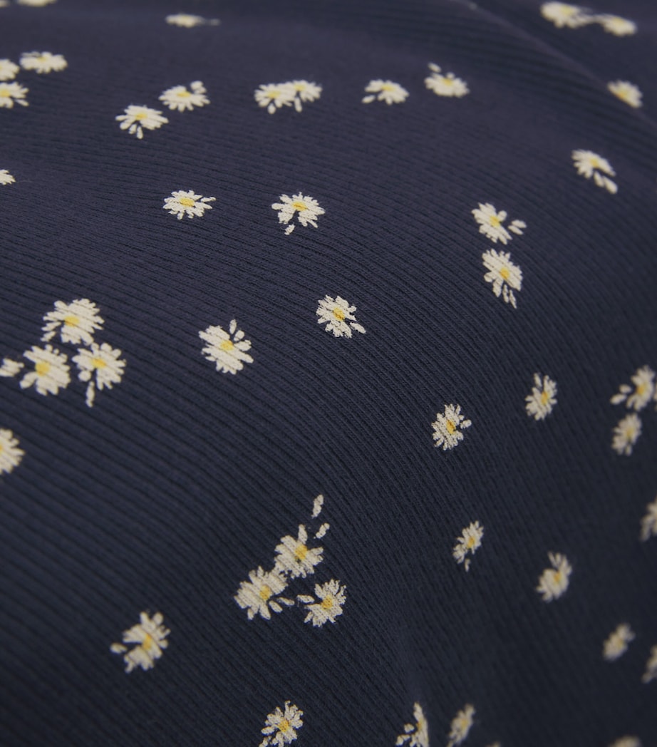 Stretch-Cotton Ribbed Tank Tops (Pack of 3) NAVY DAISY PRINT Image 5