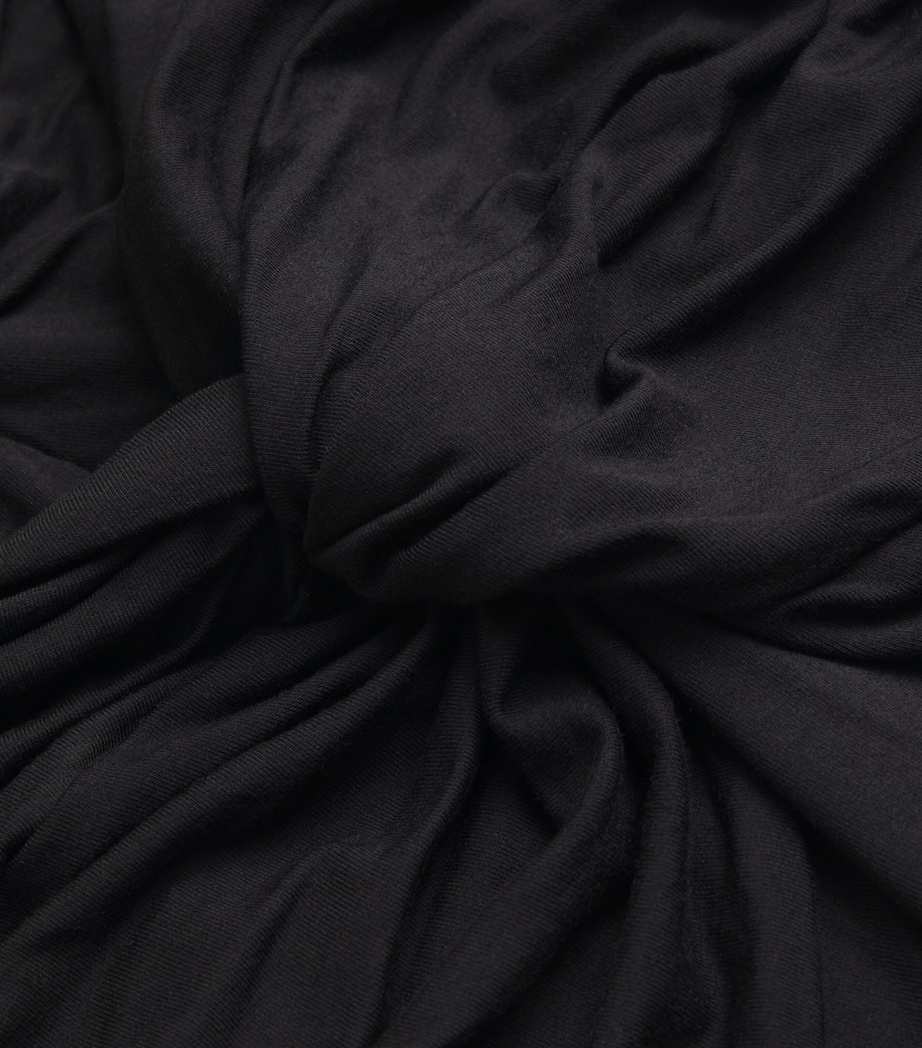 Stretch-Jersey Twist Off Crop Top BLACK001 Image 5