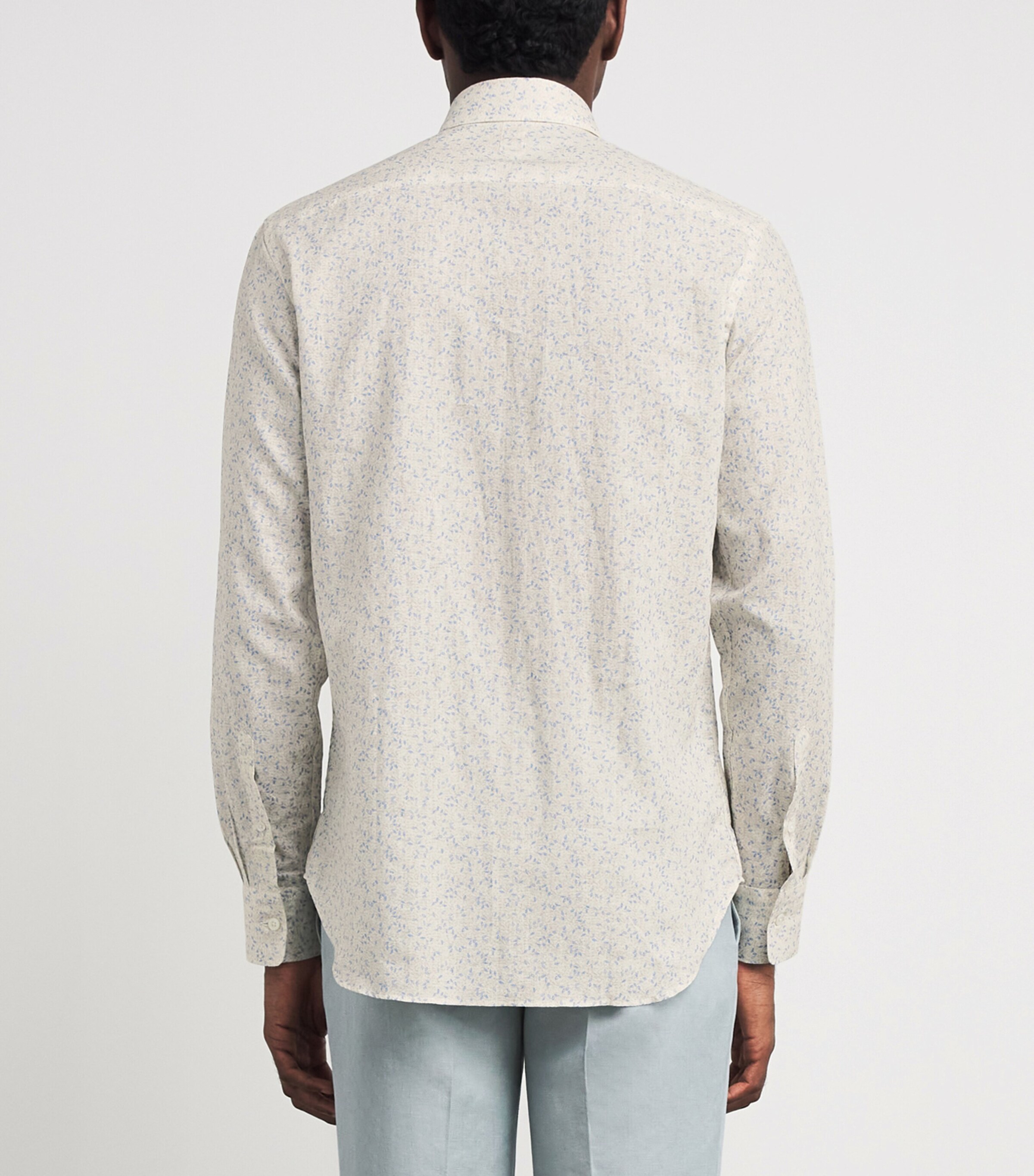 Canali Mens Linen-Cotton Printed Shirt Image 5