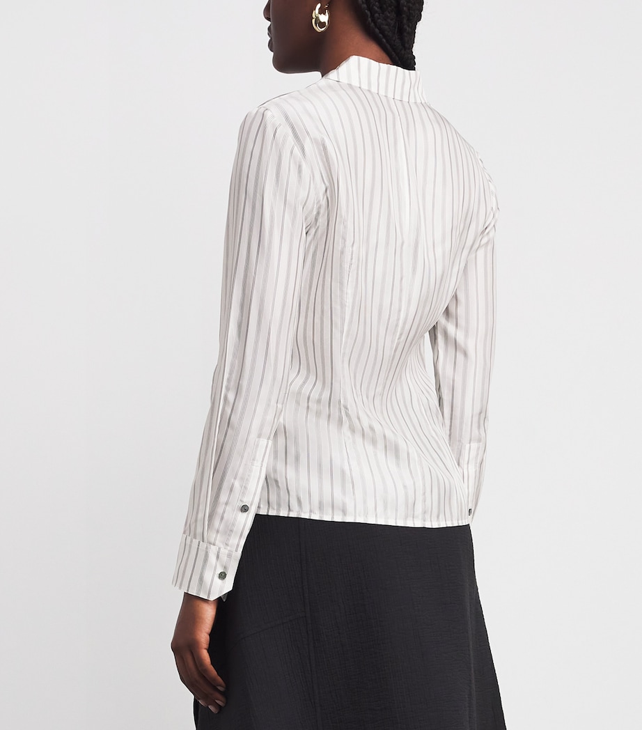 Cinched Stripe Shirt WHITE GRAY BLACK 105 Image 4