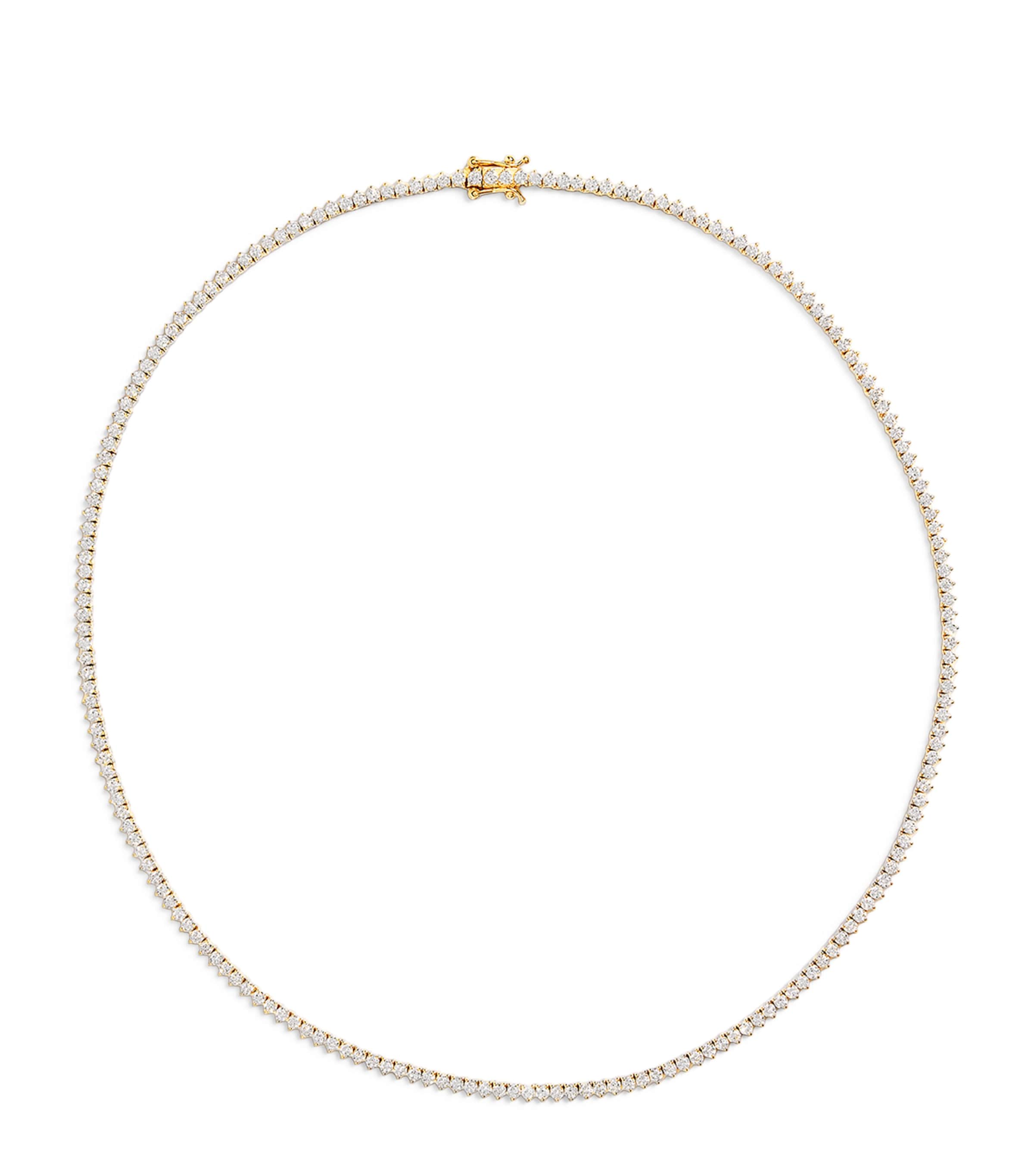 Yellow Gold and Diamond Tennis Necklace (5.25ct)
