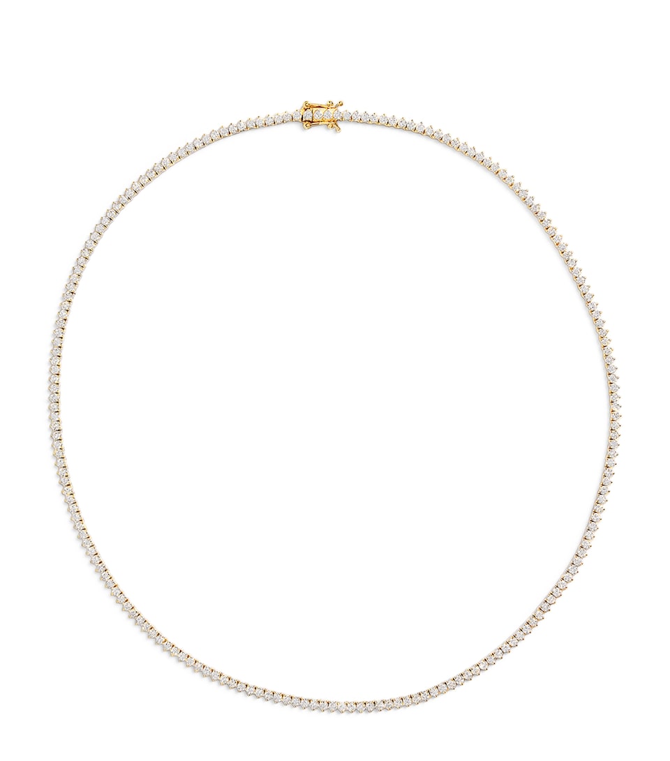 Yellow Gold and Diamond Tennis Necklace (5.25ct)
