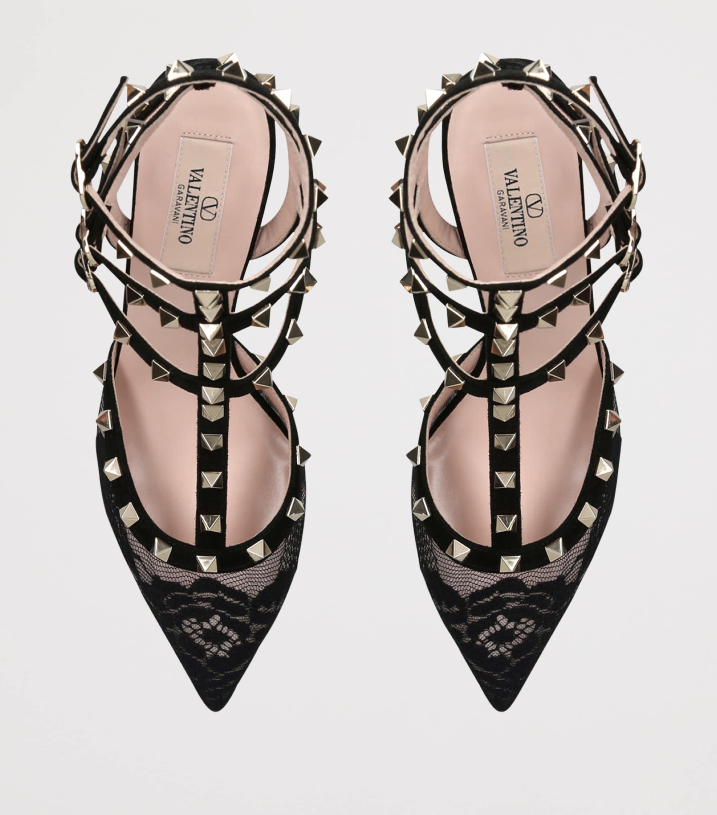 Lace Rockstud Pumps 65 BLACK Image 4