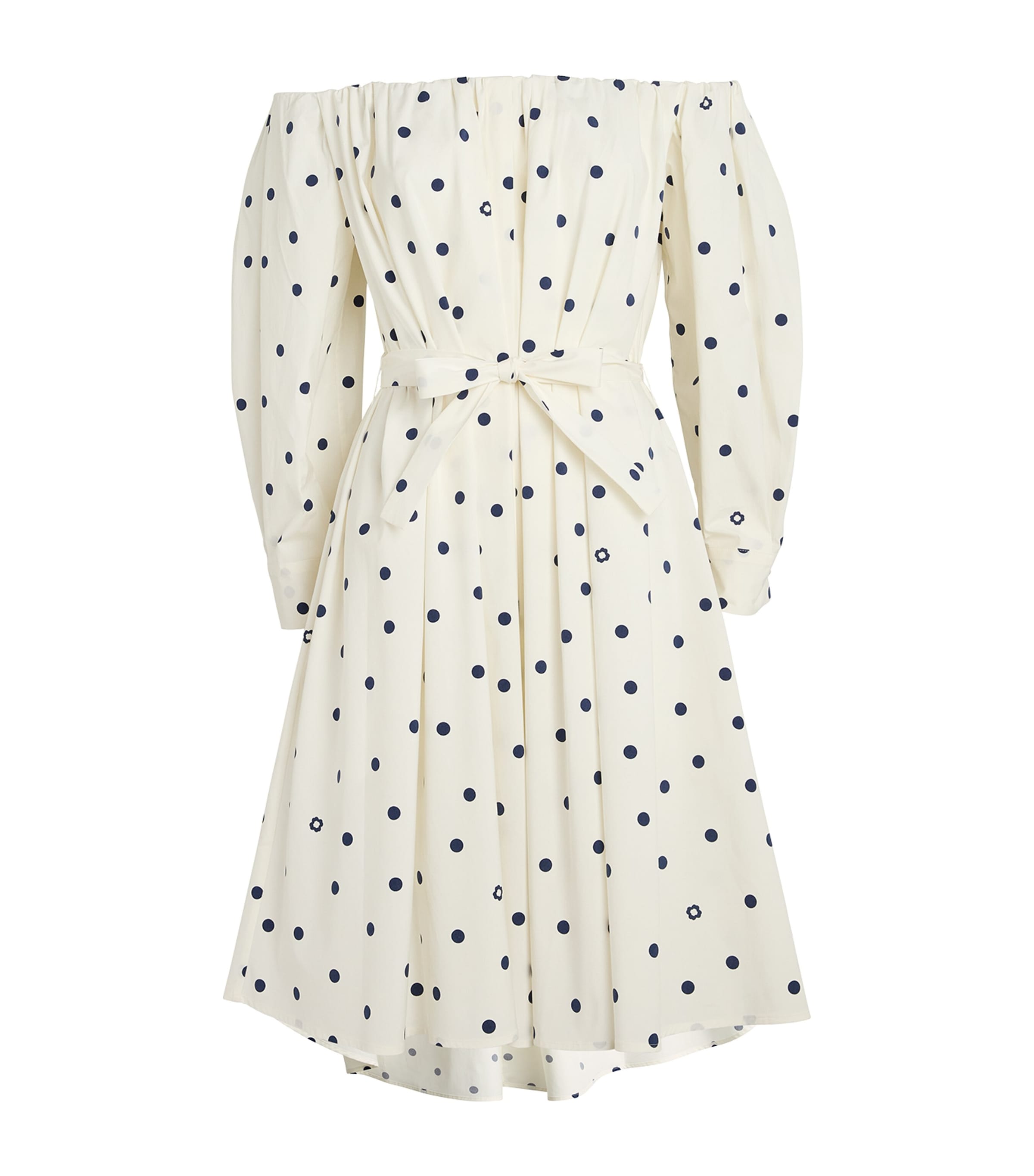 Shop Maje Polka-dot Mini Dress In White