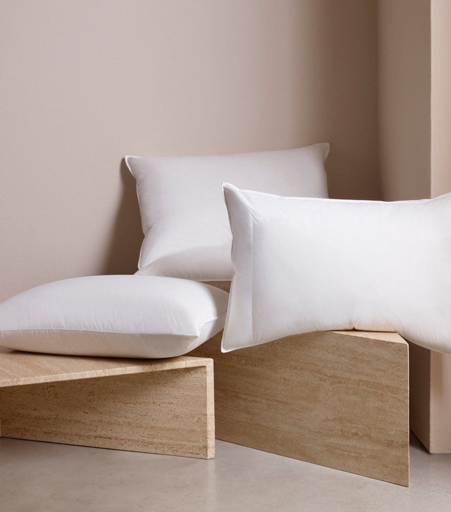 Firm Goose Down-Feather Pillow (50cm x 75cm) WHITE Image 3