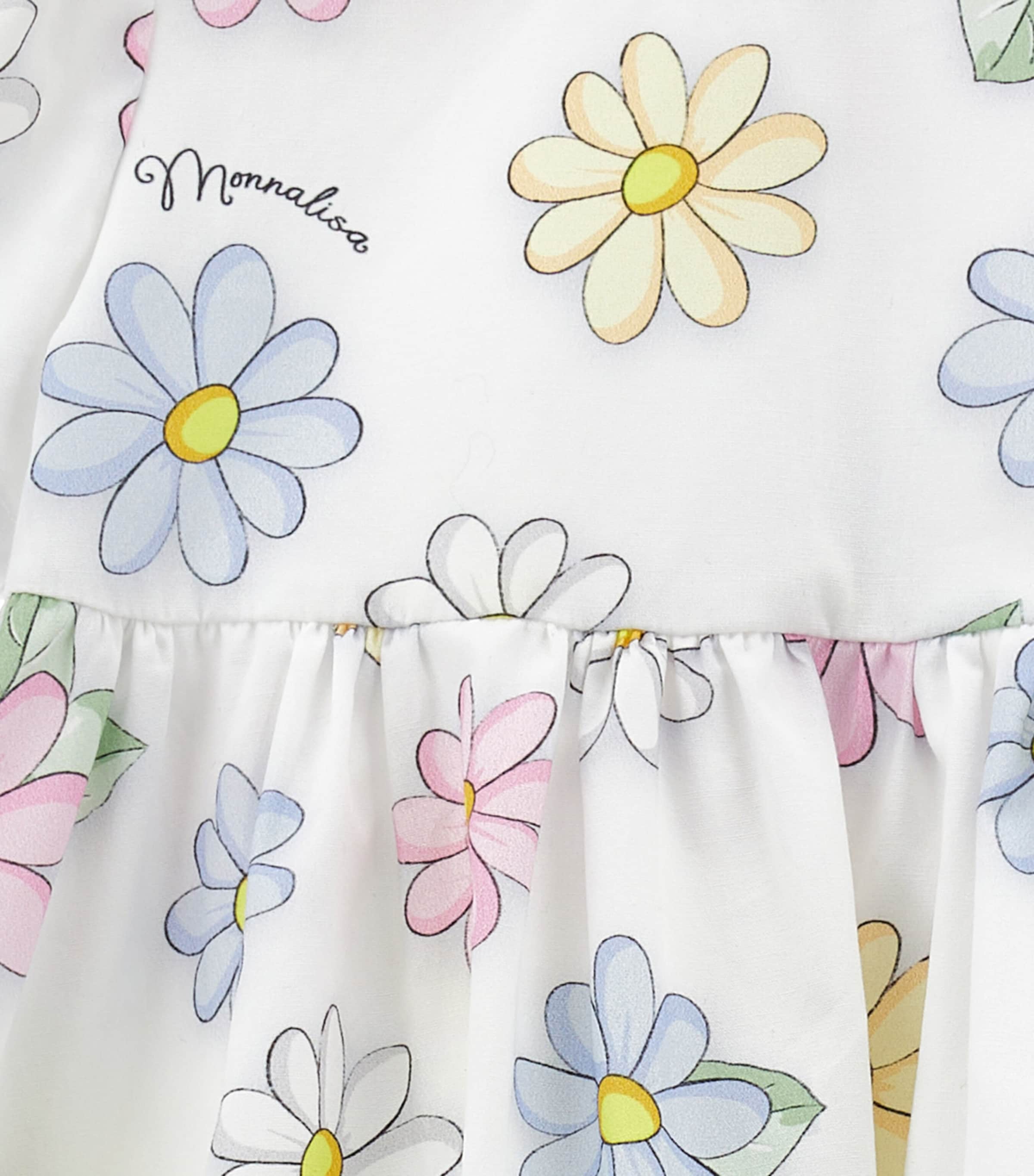 Cotton Flower Print Dress (6-36 Months) BIANCO Image 3