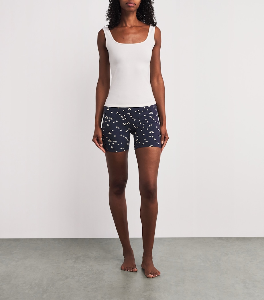 Stretch-Cotton Ribbed Boxer Shorts (Pack of 3) NAVY DAISY PRINT Image 2