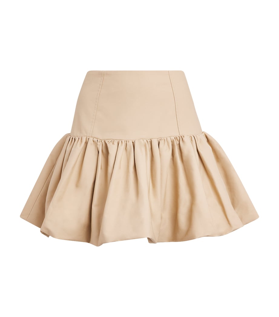 GANNI Organic Cotton Bubble Mini Skirt Zzr Warm Sand Image 1