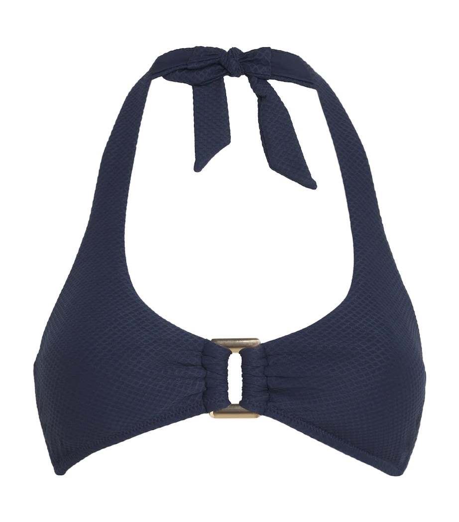 Halterneck Rectangle Bikini Top NVY-NVY Image 1