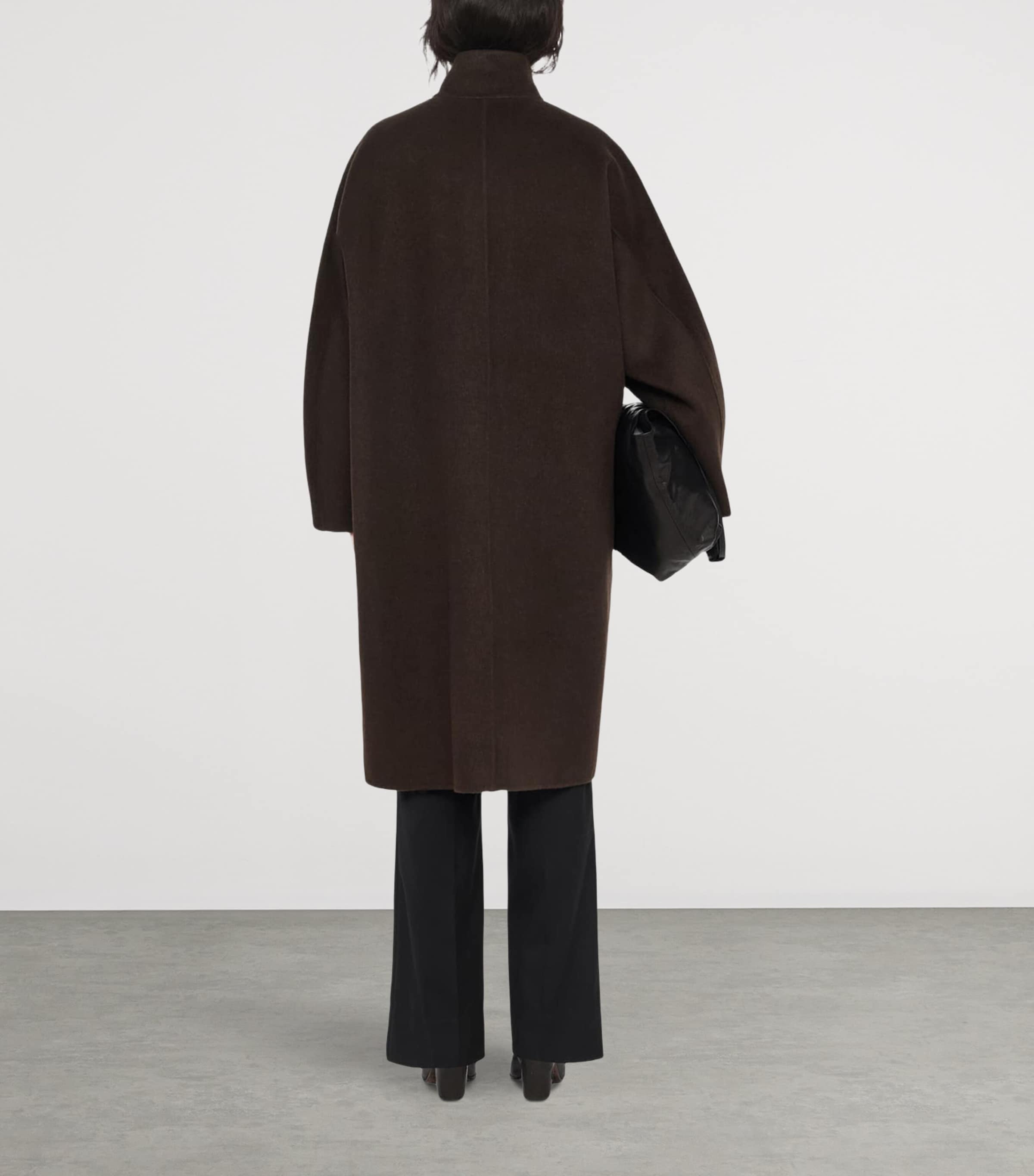 AllSaints Womens Wool-Blend Effie Coat Espresso Brown Image 7