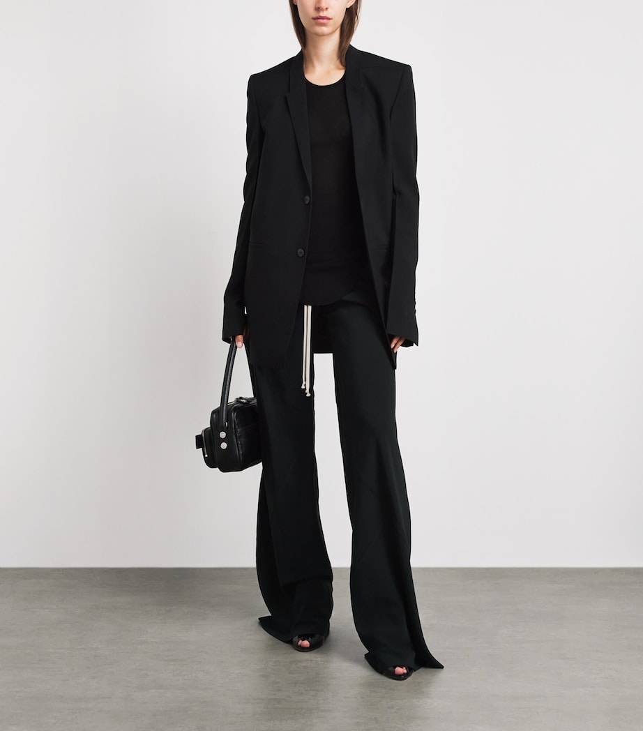 Rick Owens Womens Wide-Leg Drawstring Trousers Black Image 2