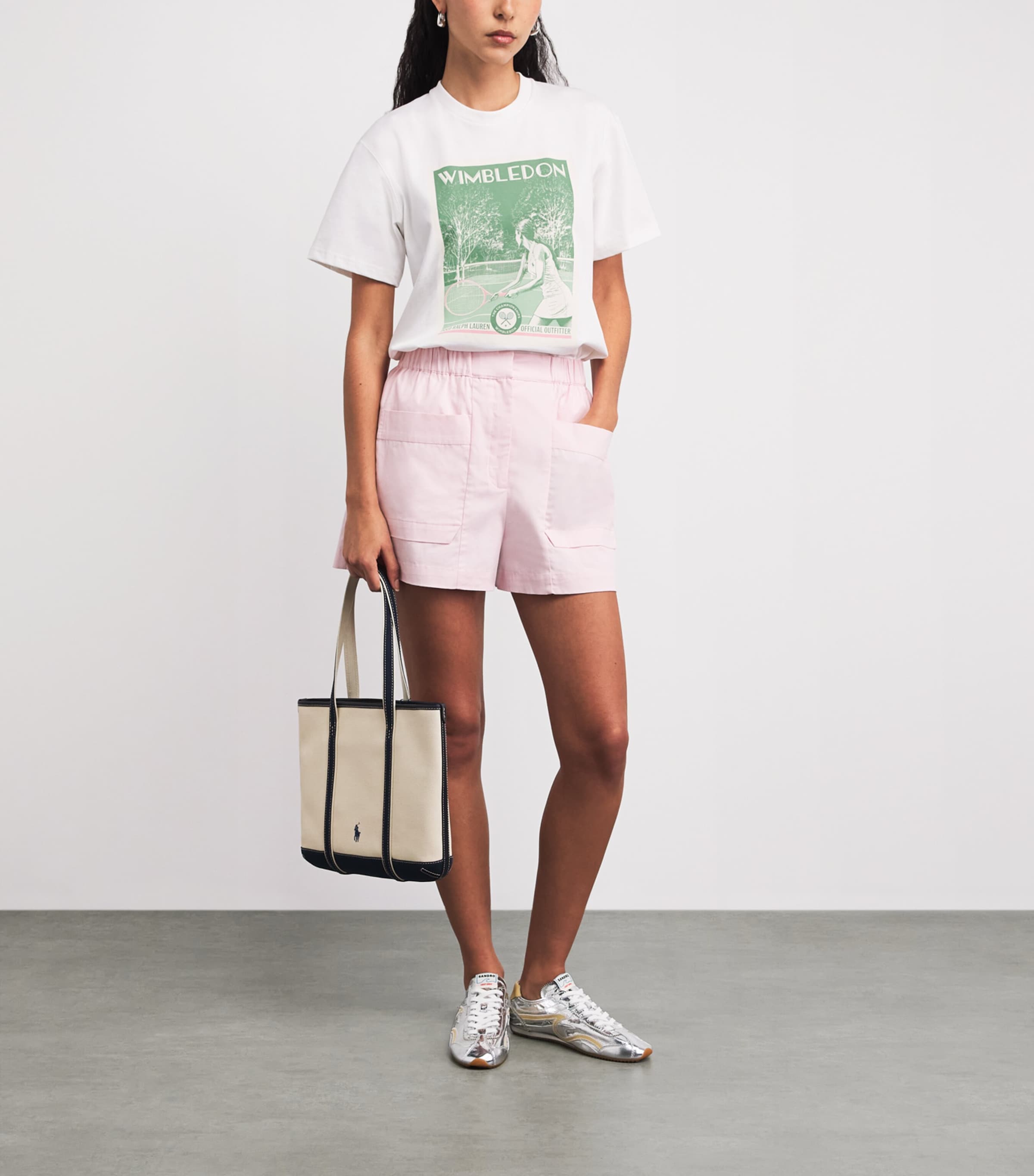 Polo Ralph Lauren Womens x Wimbledon Cotton Printed T-Shirt White Multi Image 2