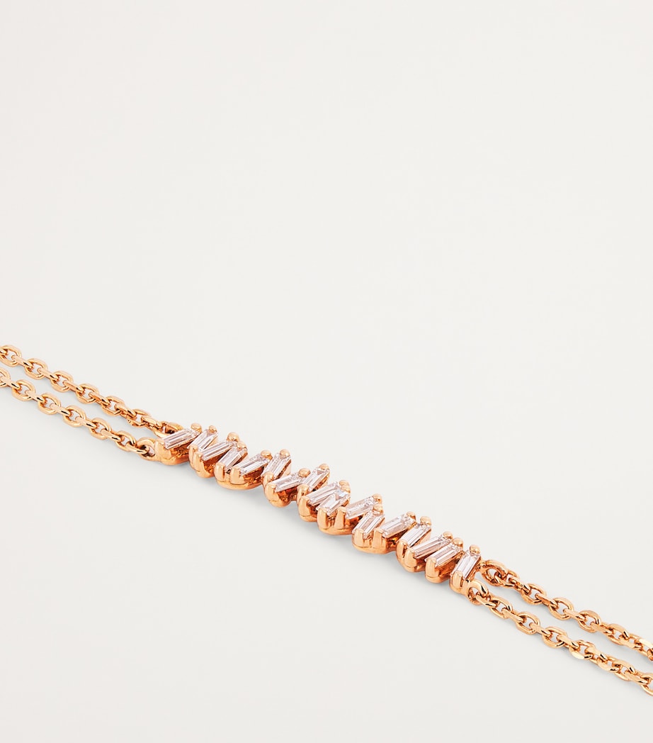 Rose Gold and Diamond Classic Bar Bracelet 18K RG/WD Image 3